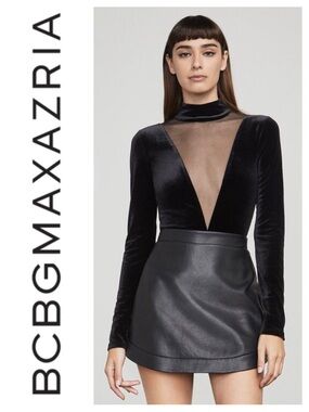 BCBGMaxAzria Kanya Faux-Leather Miniskirt